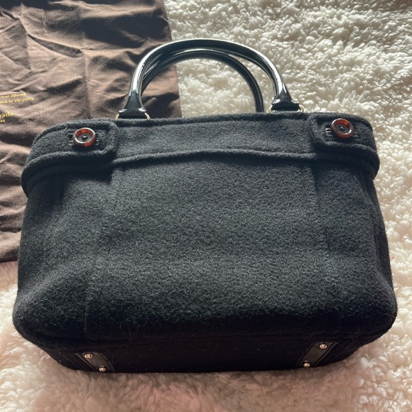 Kate Spade black wool and leather handbag - Picture 3 of 7